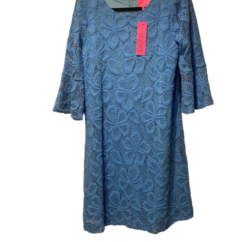 Lilly Pulitzer Blue Floral Lace Dress